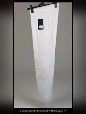Faith Connexion Womens Off White Cargo Pants Small NWT